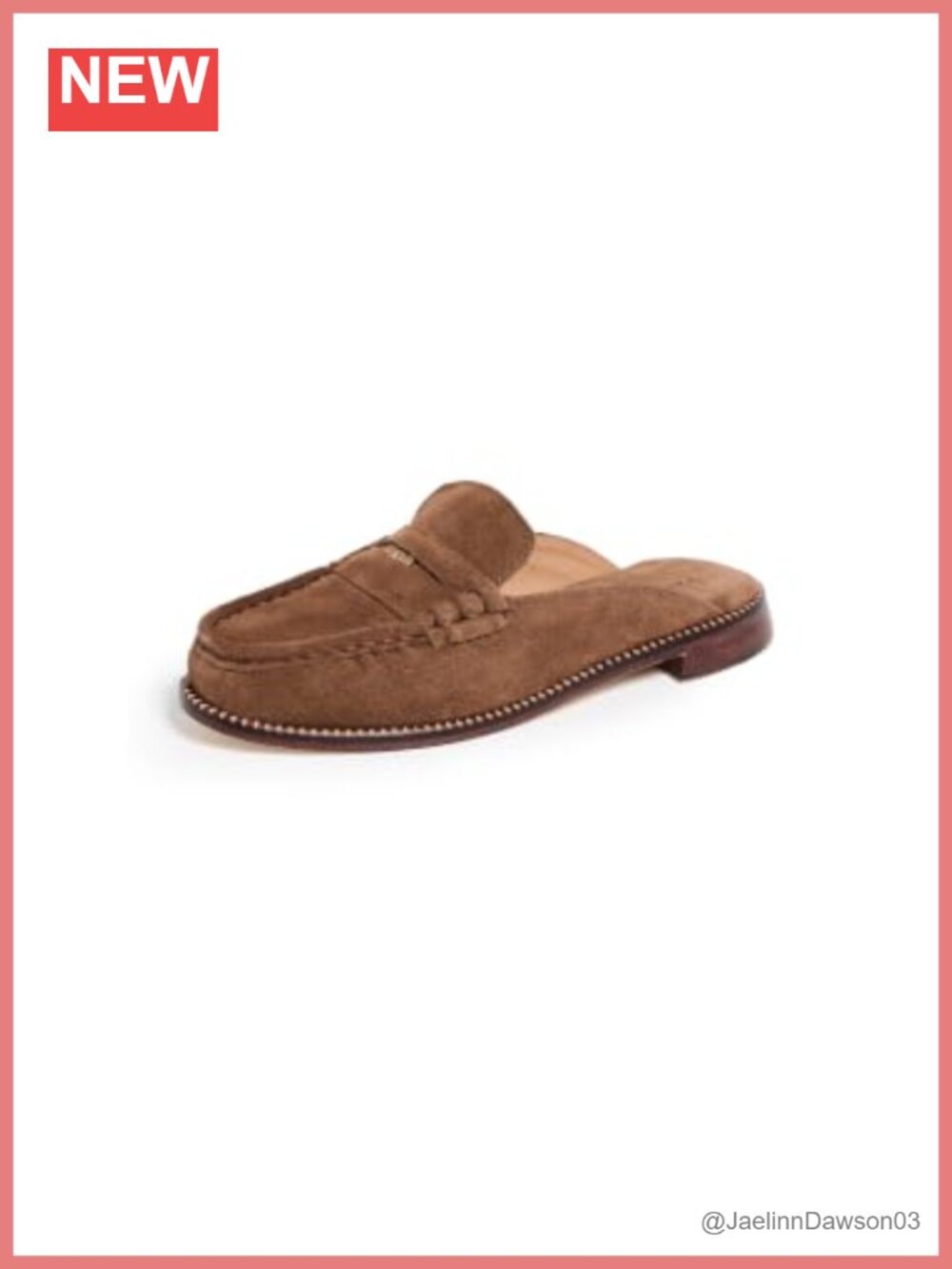 Suede Penny Loafers Mules Women's Slip-On Leather Sole with Rubber Patch